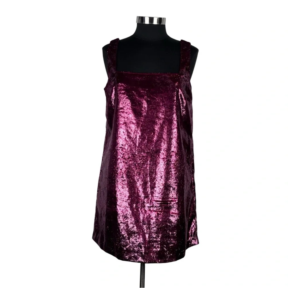 TUCKERNUCK HYACINTH HOUSE GAVIN GARNET SHIMMER SWING MINI DRESS - Picture 7 of 14